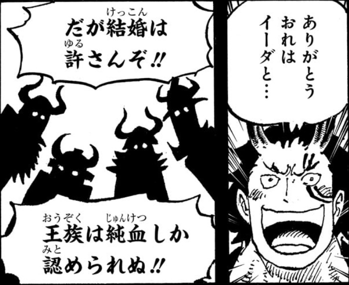 ワンピース 第1153話 ハラルド王とイーダの結婚に反対する長老達