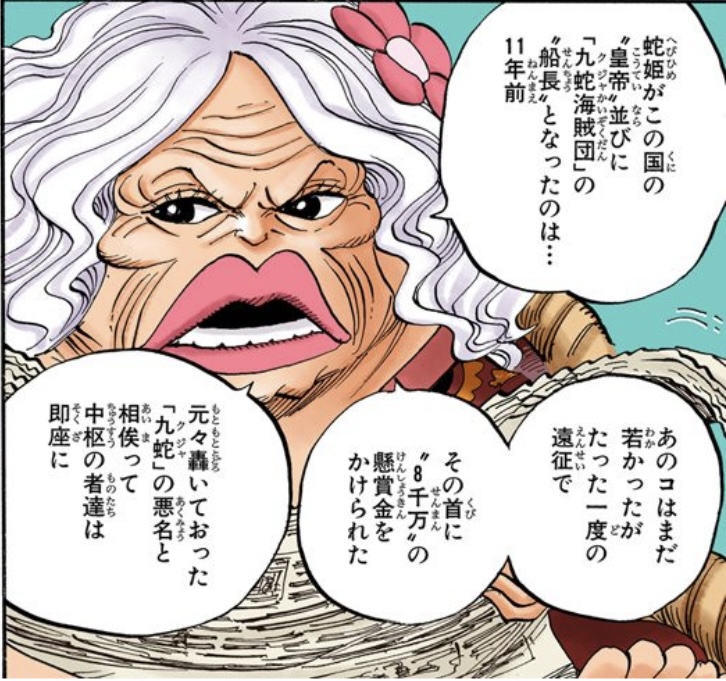 ワンピース 第522話 ハンコックが‟皇帝”並びに「九蛇海賊団」の船長になったのは13年前（11年前）
